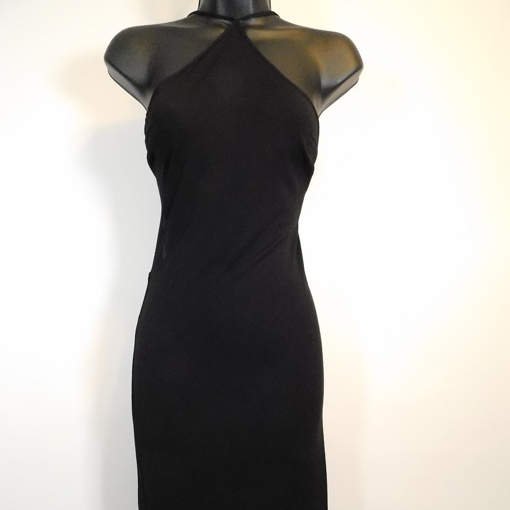 Sentimental Black Halter Dress  M	CL3429 0520